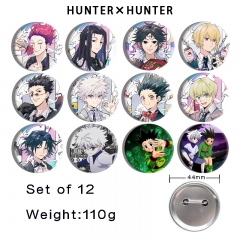 12PCS/SET 44mm HUNTER×HUNTER Cartoon Anime Tinplate Pin Brooch