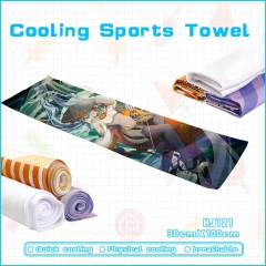 30*100cm Three Kingdoms Fantasy Continent Cosplay Color Printing Anime Cooling Sports Towel