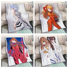 3 Sizes 4 Styles EVA/Neon Genesis Evangelion Cartoon One Side Anime Flano Flannel Blanket Quilt