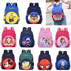 22 Styles Unicorn Spider-Man Iron Man Ultraman Capacity For Student Cartoon Customized Anime Backpack Bag