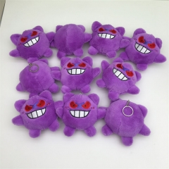 10PCS/SET 11CM Pokemon Gengar Anime Plush Toy Doll Pendant