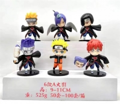 2 Styles 6PCS/SET 9-11CM Naruto Cartoon Anime PVC Figures