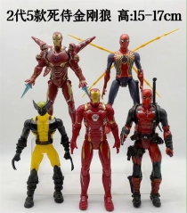 5PCS/SET 15-17CM Deadpool Cartoon Anime PVC Figures