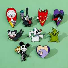 9 Styles The Nightmare Before Christmas Cartoon Anime Alloy Pin Brooch