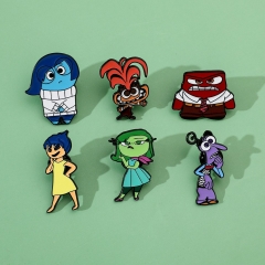 6 Styles Inside Out Cartoon Anime Alloy Pin Brooch