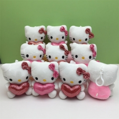 10PCS/SET 11CM Sanrio Hello Kitty Anime Plush Toy Doll Pendant