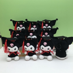 10PCS/SET 12CM Sanrio Kuromi Anime Plush Toy Doll Pendant