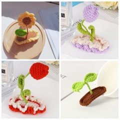 4 Styles Flower Cartoon Anime Knitted Hair Clip Hairpin