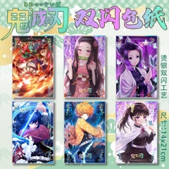 14*21cm 9 Styles Demon Slayer: Kimetsu no Yaiba Cartoon Laser Tickets Anime Bookmark