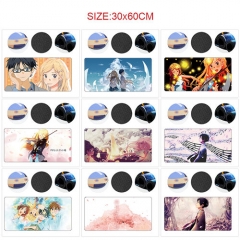 10 Styles 60*30CM Your Lie in April Cartoon Pattern Anime Mouse Pad