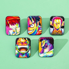 5 Styles One Piece Cartoon Pin Anime Alloy Brooch