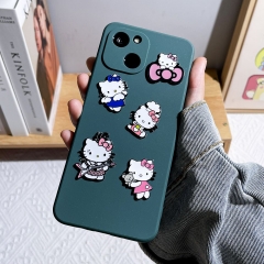 5 Styles Hello Kitty Cartoon Anime Alloy Phone Stickers