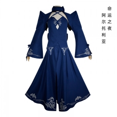 6 Sizes Fate/Stay Night Altria Pendragon Cartoon Anime Cosplay Costume Set