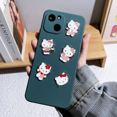 5pcs/set Hello Kitty Cartoon Anime Alloy Phone Stickers