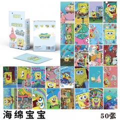 50PCS/SET SpongeBob SquarePants Cartoon Anime Paper Lomo Card Set