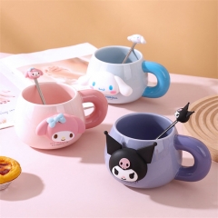 3 Styles Sanrio Melody Cinnamoroll Kuromi Ceramic Cup Cartoon Anime Water Cup