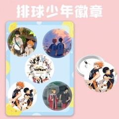 5PCS/SET 45MM Haikyuu Cartoon Pin Anime Tinplate Brooch