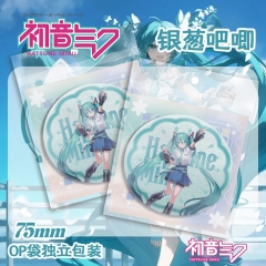 75mm Hatsune Miku Cartoon Pin Anime Tinplate Brooch