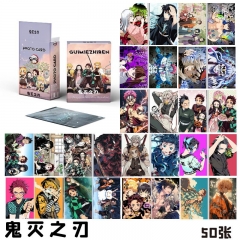 50PCS/SET Demon Slayer: Kimetsu no Yaiba Cartoon Anime Paper Lomo Card Set