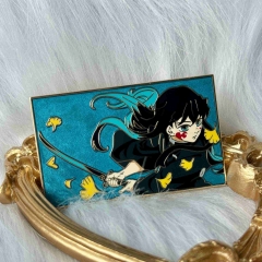 60*36*2MM Demon Slayer: Kimetsu no Yaiba Cartoon Pin Anime Alloy Brooch