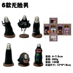 6pcs/set Spirited Away No Face man Cartoon Surprise Blind Box Anime PVC Figure