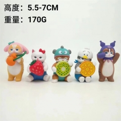 5PCS/SET 5.5-7CM Cat Cartoon Anime PVC Figure