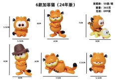 6PCS/SET 5-8CM Garfield Cartoon Anime PVC Figure