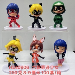 6PCS/SET 8-9CM Miraculous: Tales of Ladybug & Cat Noir Cartoon Anime PVC Figure