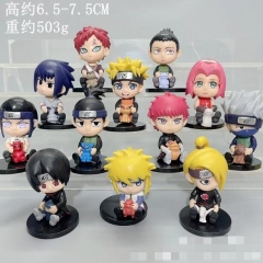 12PCS/SET 6.5-7.5CM Naruto Cartoon Anime PVC Figure