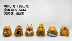 6PCS/SET 3-5CM Capybara Cartoon Anime PVC Figure