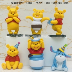 6PCS/SET 8-10CM Winnie the Pooh Cartoon Anime PVC Figure