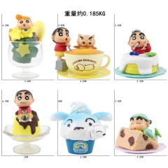 6PCS/SET 6CM Crayon Shin-chan Cartoon Anime PVC Figure