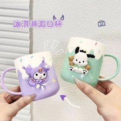 301-400ml 5 Styles Sanrio Melody Cinnamoroll Kuromi Pochacco Anime Plastic Toothbrushing Mouthwash Cup