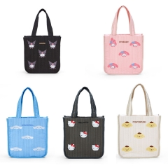 5 Styles Sanrio Melody kitty Cinnamoroll Kuromi Cartoon Anime Embroidered Handbag Shopping Bags