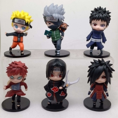 2 Styles 6pcs/set Naruto Hatake Kakashi Uchiha Itachi Cartoon Anime PVC Figurse