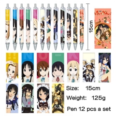 12pcs/set 3 Styles K On Cartoon Anime Pen Stationery