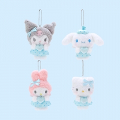 12cm 9 Styles Sanrio Hello Kitty Cinnamoroll Kuromi My Melody Cartoon Anime Plush Toy Pendant Keychain