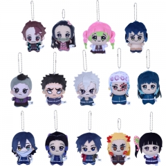 10cm 14 Styles Demon Slayer: Kimetsu no Yaiba Cartoon Anime Plush Toy Pendant Keychain