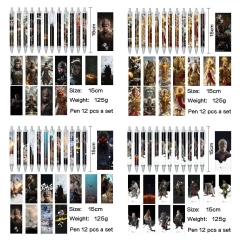 12pcs/set 4 Styles Black Myth: Wukong Cartoon Anime Pen Stationery