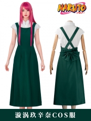 5 Sizes Naruto Uzumaki Kushina Cartoon Cosplay Anime Costume Set