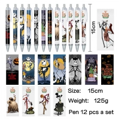 12pcs/set 2 Styles The Nightmare Before Christmas Cartoon Anime Pen Stationery