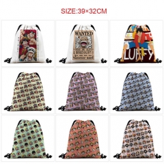 13 Styles 39*32CM One Piece Anime Cartoon Drawstring Bag