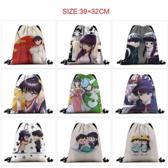 10 Styles 39*32CM Komi Can't Communicate Anime Cartoon Drawstring Bag