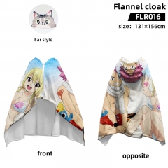 131*156cm Fairy Tail Cartoon One Side Anime Flannel Cloak