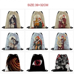 10 Styles 39*32CM Naruto Anime Cartoon Drawstring Bag