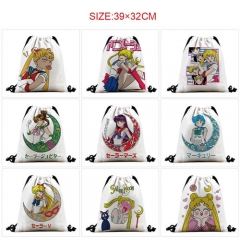 12 Styles 39*32CM Pretty Soldier Sailor Moon Anime Cartoon Drawstring Bag