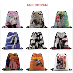 10 Styles 39*32CM Chainsaw Man Anime Cartoon Drawstring Bag