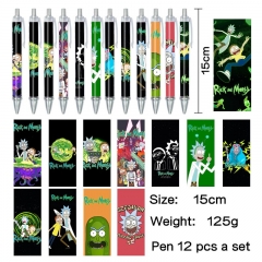 12pcs/set 2 Styles Rick and Morty Cartoon Anime Pen Stationery