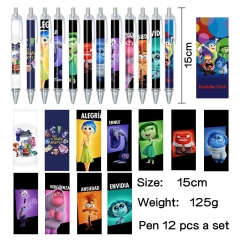 12pcs/set Inside Out Cartoon Anime Pen Stationery