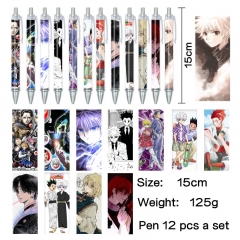 12pcs/set 2 Styles HUNTER×HUNTER Cartoon Anime Pen Stationery